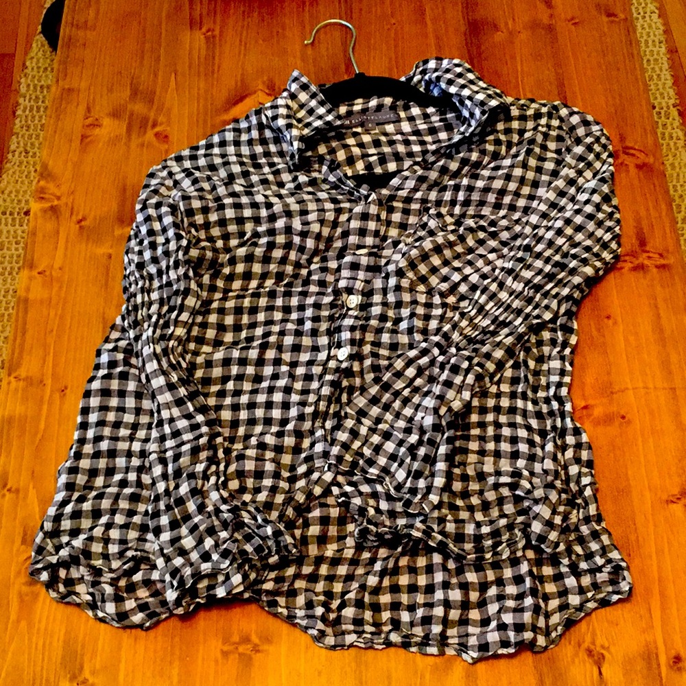 Elliott Lauren rouched sleeve, plaid shirt